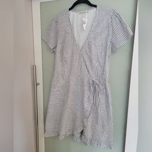 NWT Abercrombie and Fitch Striped Cotton Wrap Dress Size Medium